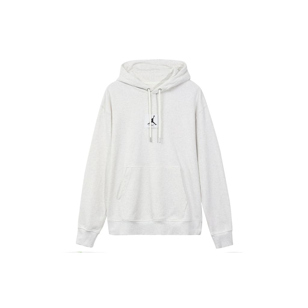 Jordan Logo Embroidered Drawstring Hoodie With French Terry Lining Men Hoodie White DQ7339-134