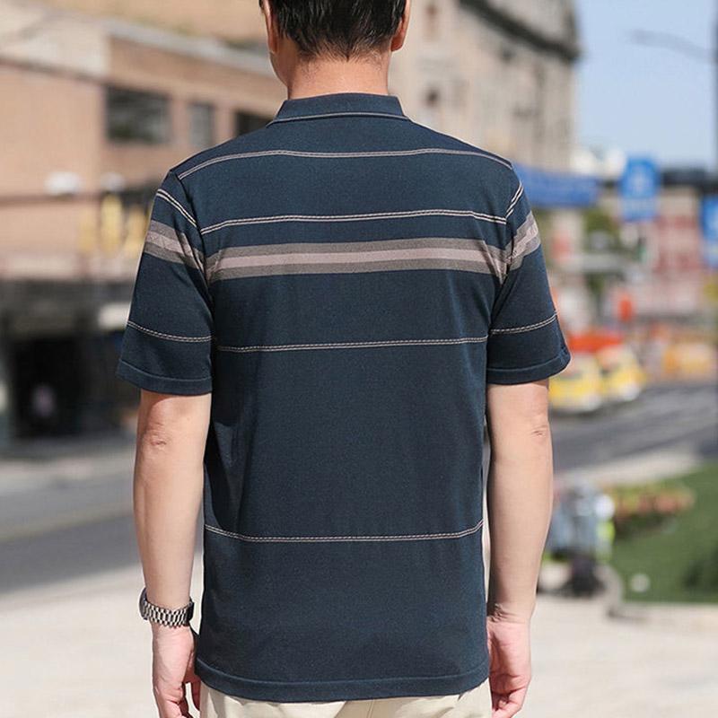T-shirt a maniche corte Estiva Uomo di mezza età Seta Ghiaccio Maniche a metà Mezza età e Anziano Top Largo Padre Camicia POLO
