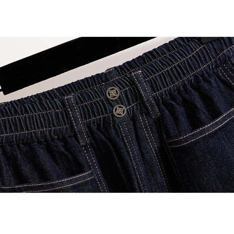 Dimanaf 2025 Plus Size Autumn Women Jeans Pants Denim Flared Pants Elastic Blue High Waist Trousers Oversize New Pants 5XL