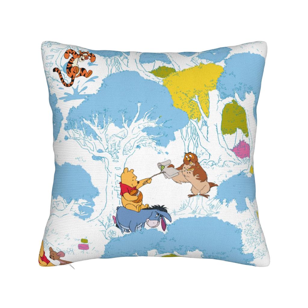 Lovely Cartoon Pillowcase Polyester Cushion Cover Gift Winnie The Pooh Pillow Case Cover Car Square 18'