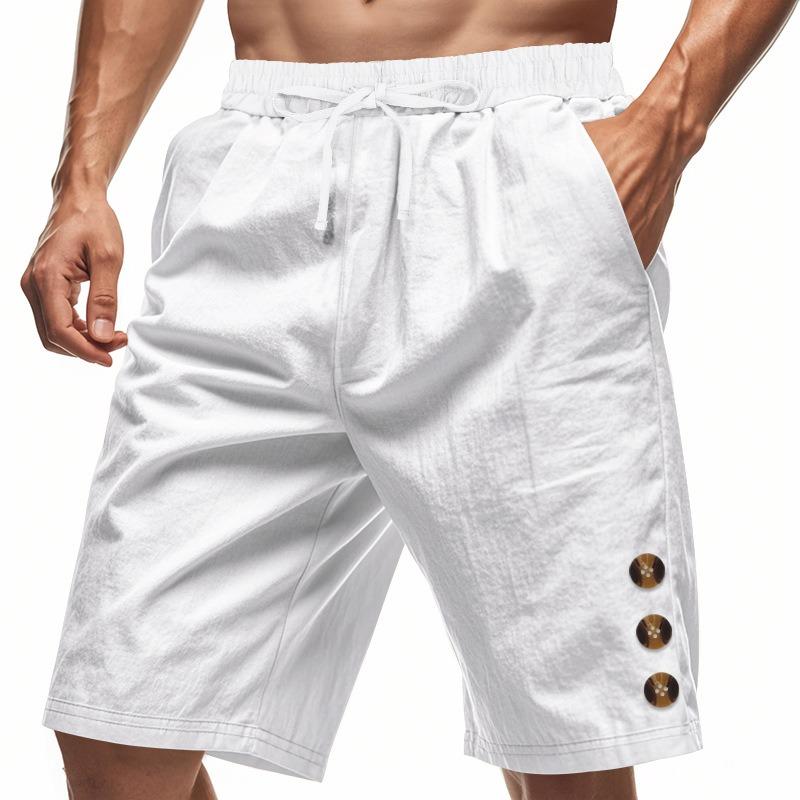 New summer style men's shorts for outer wear, loose beach casual solid color versatile trousers