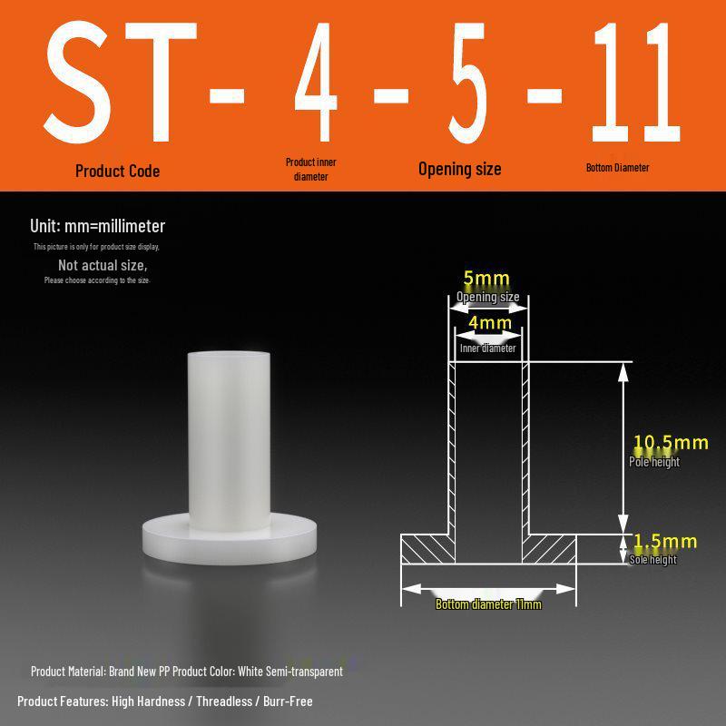 T-förmige Nylon-Unterlegscheibe: Konvex-Konkave Schraubwellenhülse, Stufen-Kunststoffscheibe, Nylonbuchse, Isolierkapsel ST2-ST35