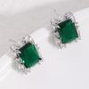 Emerald Necklace Women'S Retro Versatile Temperament Zircon Earrings Ring Necklace Set