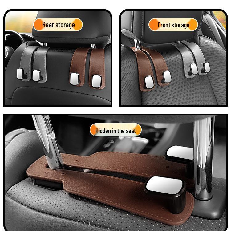 Car Seat Back Double Hooks for Interior Storage