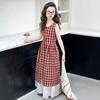 Korean Plaid Summer Outfit for Girls - Trendy Two-Piece Dress Set