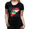 Libanon Flagge Karte T-Shirt für Damen Rundhals Streetwear T-Shirts Damen Kurzarm Sommerkleidung Tops