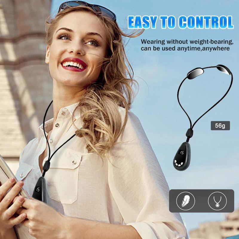 Neck Massager, Lymphatic Drainage Neck Massage with 3 Heat Therapy, 6 Modes, 15 Intensity Levels, Portable Electric Massager for Home, Office, Travel