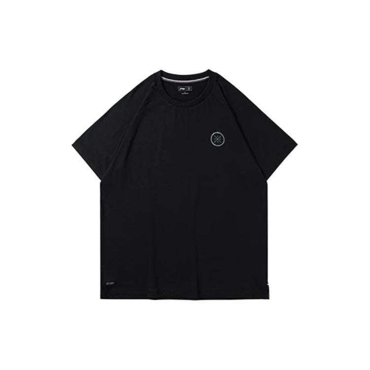 Li Ning Wade Collection T Shirts Men's Black Crew Neck Thin Straight Fit ATSR285-1