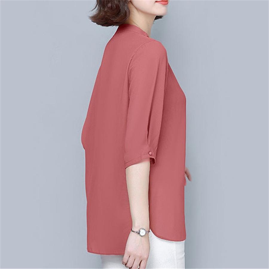 Women Spring Summer Style Blouses Shirts Lady Casual Half Sleeve V-Neck Loose Style Blusas Tops