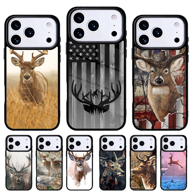 Animal Camo Deer Phone Case for iPhone 17 16 15 14 13 Pro Max Back Cover for 12 11 Pro Coque