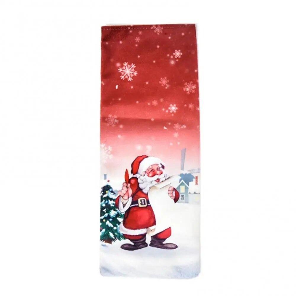 

Soft Cloth Drawstring Candy Bag Handmade Champagne Bottle Cover Wine Bottle Cover Merry Christmas Santa