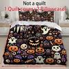 Halloween Three-piece Bedding Set Quilt Cover Pillowcase Brushed Fabric Thickened
