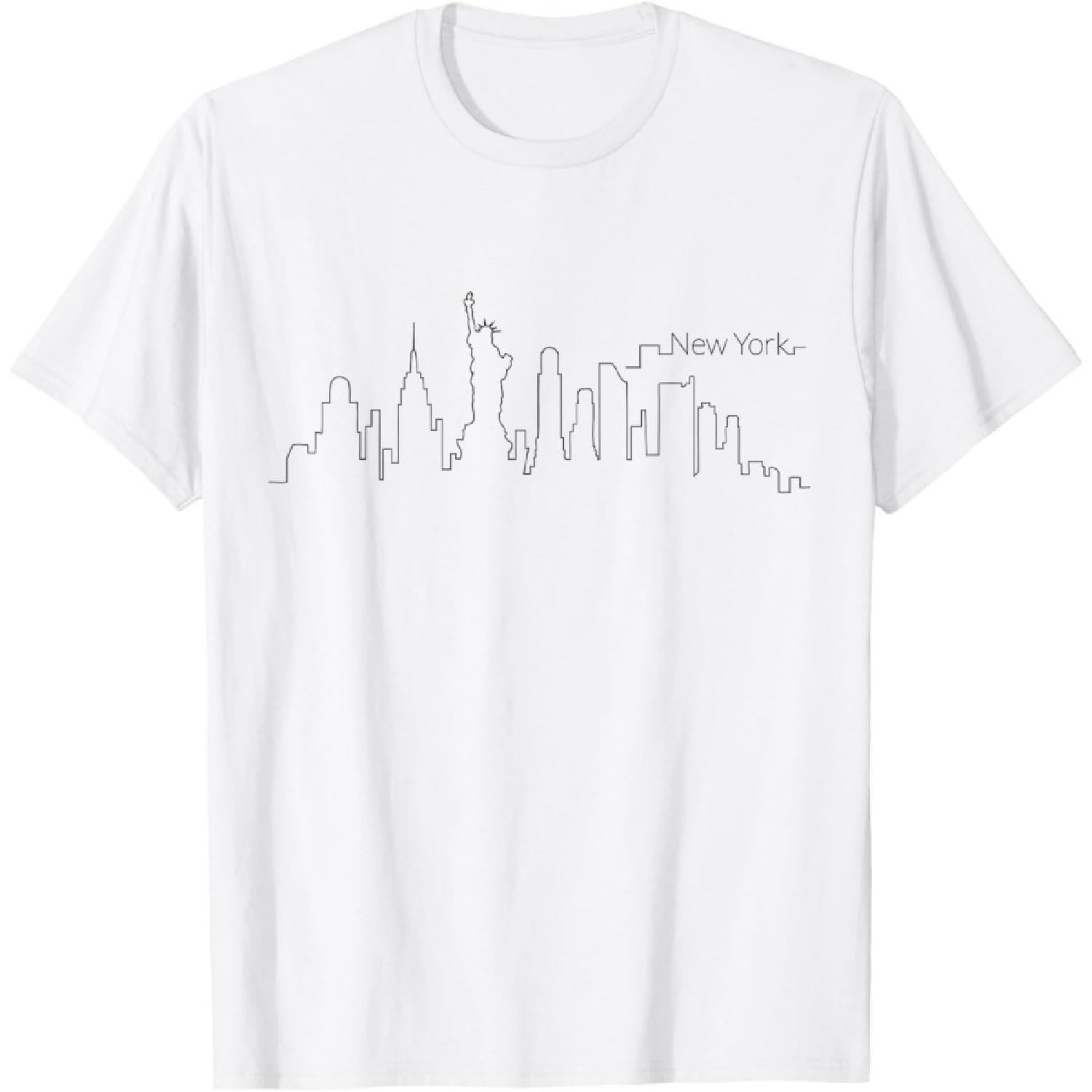 New York City Skyline NYC NY Statue Of Liberty Gift T-Shirt XXXXXL белый