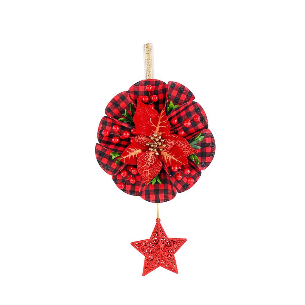Christmas Soldier Vine Wreath Welcome Wooden Sign Decoration Dwarf Doll Vine Wreath Shopping Mall Window Wall Hanging