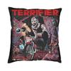 Benutzerdefinierte Terrifier Halloween Horrorfilm Quadratische Kissenhülle Dekoration Kissen Wurfkissen Wohnzimmer Zweiseitiger Druck