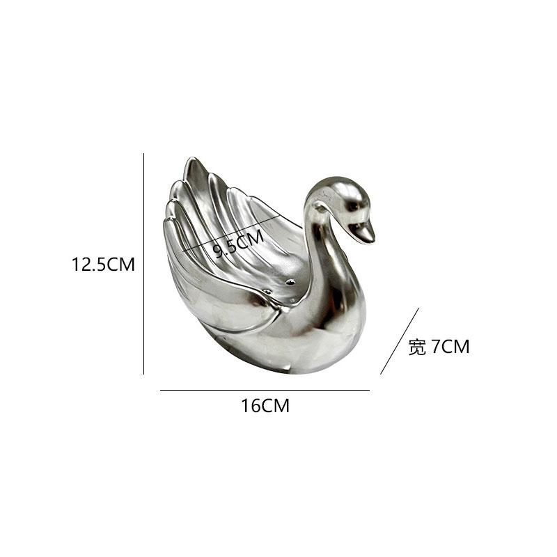 Soap dish ceramic swan soap box drain water no punching bathroom household sink storage rack bathroom accessories