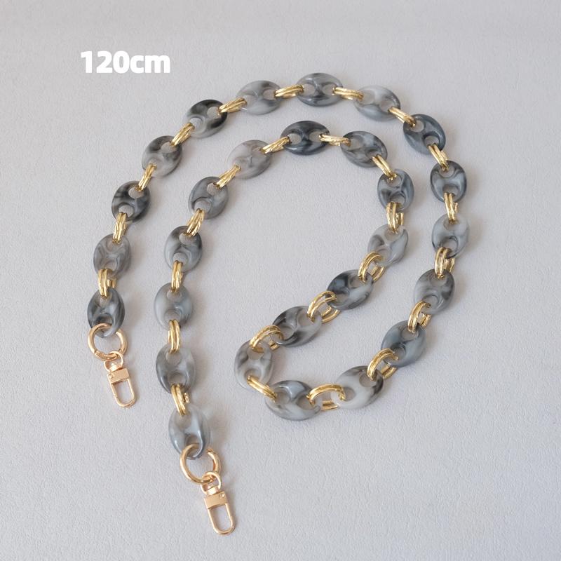New Fashion Woman Bag Accessory Parts Leopard Candy Red Blue Acrylic Resin Metal Chain Strap Women Shoulder Crossbody Long Chain