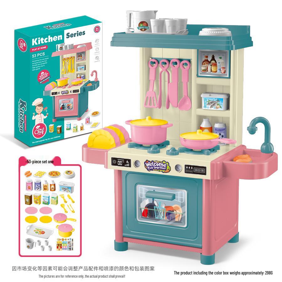 Kids' Cross-Border Kitchen Playset: Mini Cooking & Dining Simulation Toys for Boys and Girls
