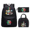 Toca Life World Print Backpack with Lunch Bag & Pencil Case 3pcs Set School Bag Lightweight Student Backpacks Boys Girls Bookbag
