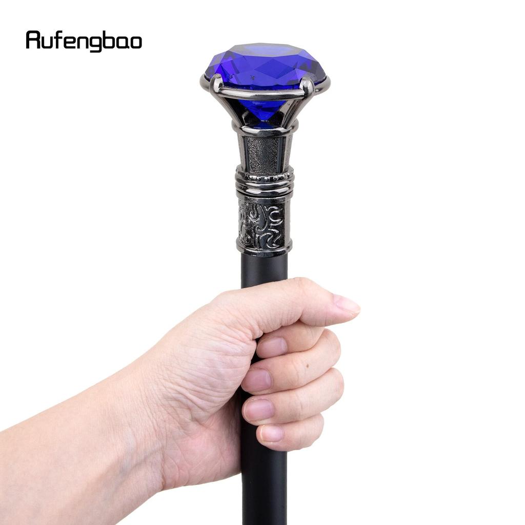 Lila Diamant-Typ-Silber-Gehstock, modischer dekorativer Gehstock, Gentleman, eleganter Cosplay-Gehstock, Knauf, Crosier, 93 cm