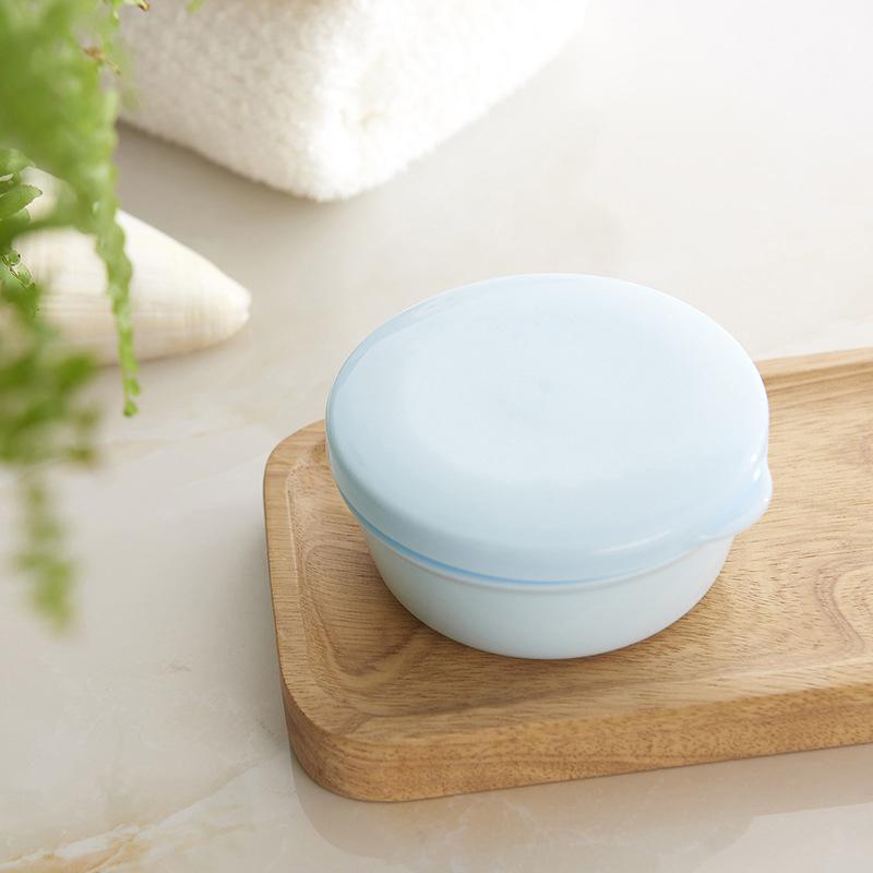 1Pc Circular Soap Box Creative Pp Waterproof Sealed Portable Soap Box Cover Drainage Soap Rack Supplies