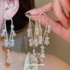Flower Fairy~ Silver Needle Diamond Crystal Fringe Earrings Super Fairy Ins Wind Sweet Earrings Light Luxury Premium Earrings