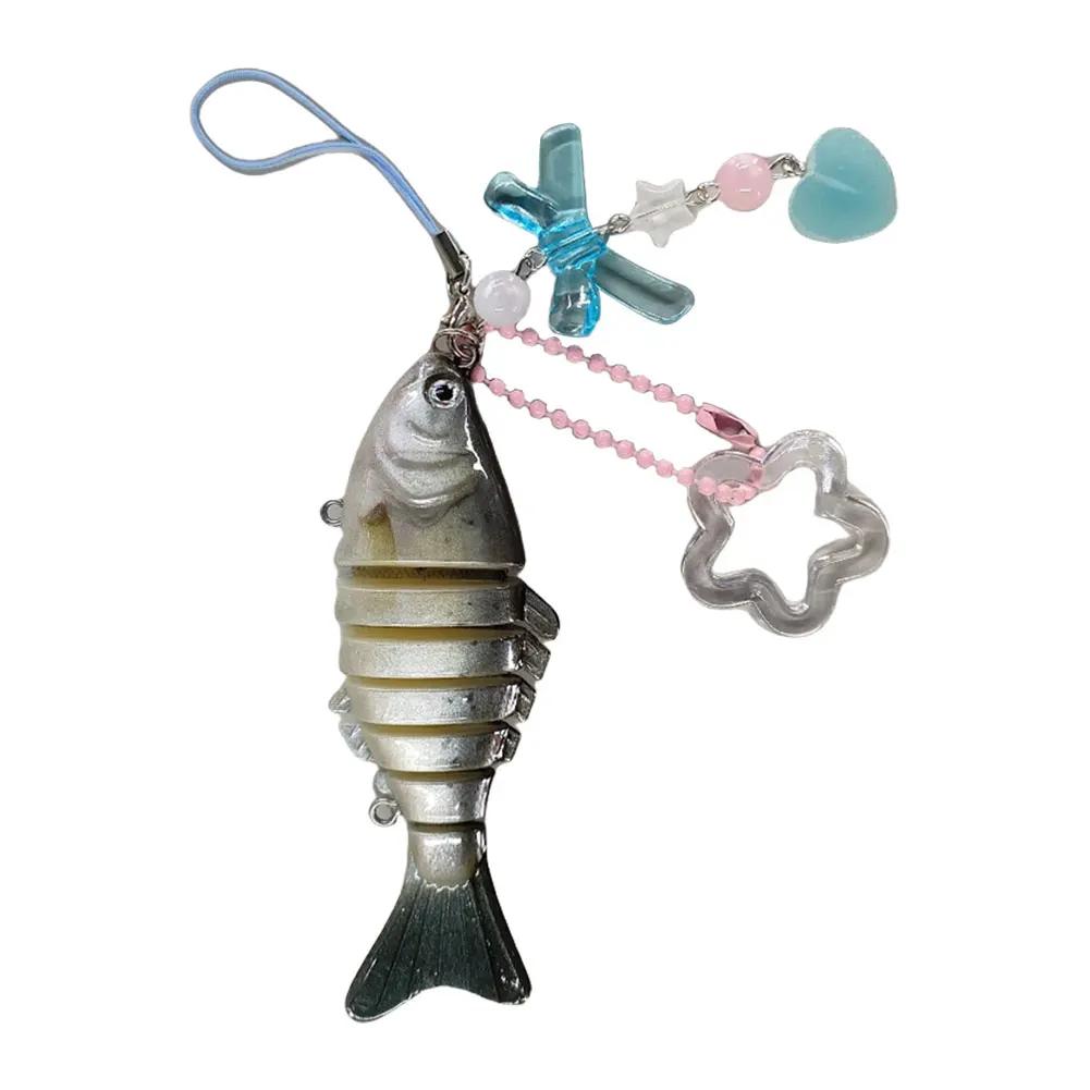 Mini Fish Keychain Acrylic Lovely Jewelry Fishing Lure Keychain Fishing Mini Keychain Pendant Gifts for Men Fishing Accessories