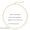 Double Layer Square Chain Gold Plated Brass Pendant Necklace for Women