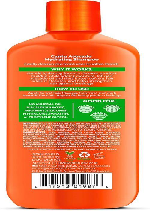 Szampon - Cantu - Nawilżający z awokado - 400 ml - Włosy kręcone i falowane - Unisex