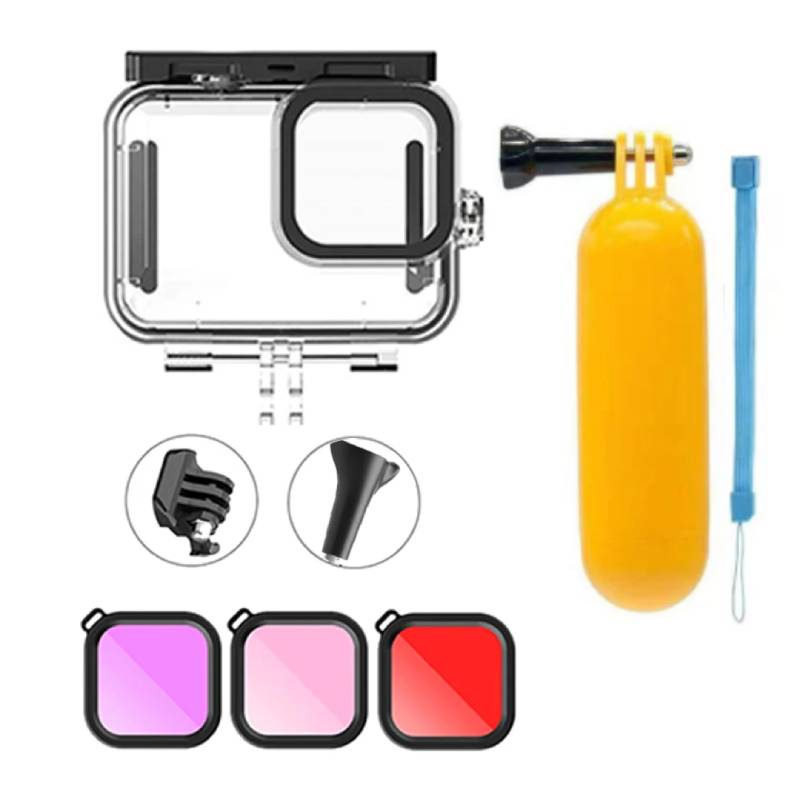 Underwater Diving Cover With Dive Filters Buoyancy Rod For Gopro 12 11 10 9 Diving Protective Cover Lens Filter