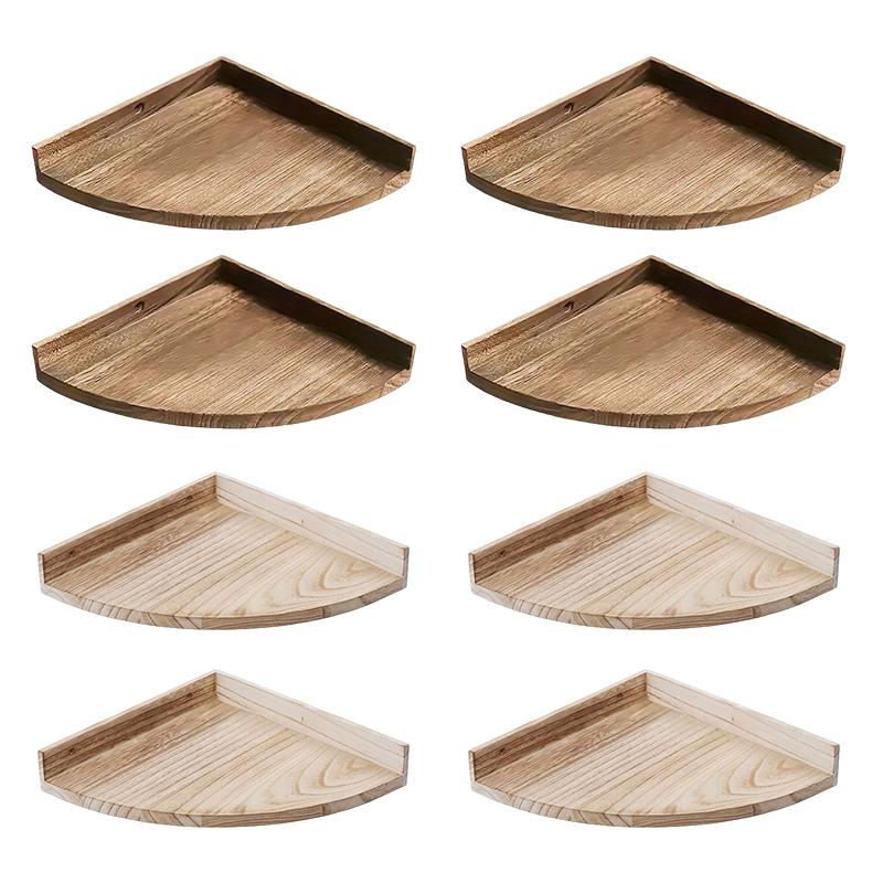 1PC Succulent Plant Shelf for Living Room Triangle Shaped Decorative Fan-shaped Storage Shelf Wooden Storage Rack 39x28cm