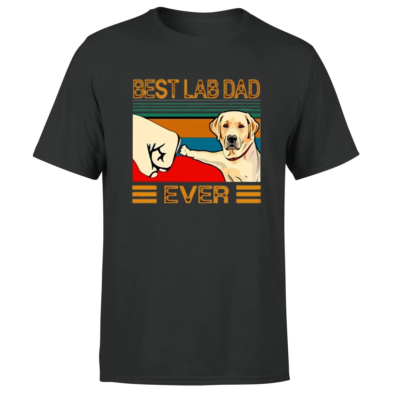

Best Lab Dad Ever Mens T shirt Funny Dog Vintage Graphic Letter Tee Top S