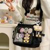 Preppy Minimalist Anime Messenger Bag - Large Capacity, Transparent Badge, Women's Crossbody Ita Bag