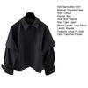 Men Shirt Lapel Long Sleeve Solid Color Splicing Fake Two-Piece Design Pullover Tops Loose Fit Casual Shirt Work Wear