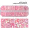 Holográfico Doce Amor Coração Nail Art Glitter Lantejoulas Brilhante Laser Fluorescente Estrela Borboleta 3D Decorações de Unhas Acessórios