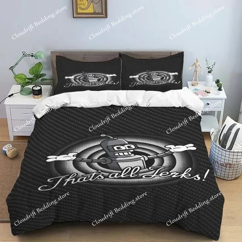 Cartoon Futurama Duvet Cover Pillowcase Bedding Set Adult Boys Girls Bedroom Decoration Kids Gift Single Double King Size
