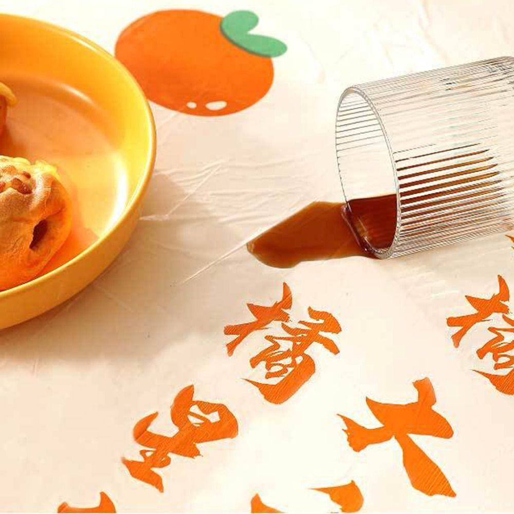 20Pcs Oil Proof Round PVC Tablecloth Plastic Fresh Fruit Tablecloth  Desk