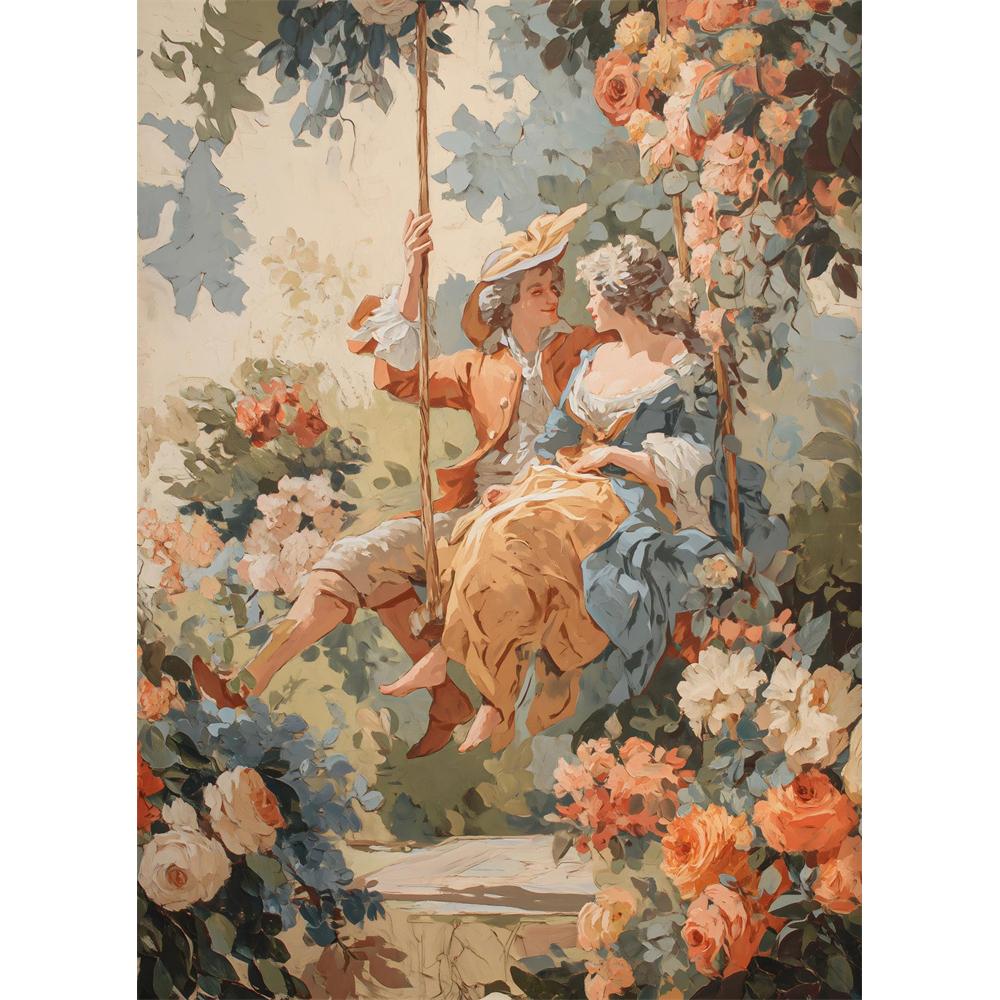 5D Diy Diamond Painting Cross Stitch Embroidery Classic French Manor NobleWoman Full Round Drill Home Decor Wall Art Gift