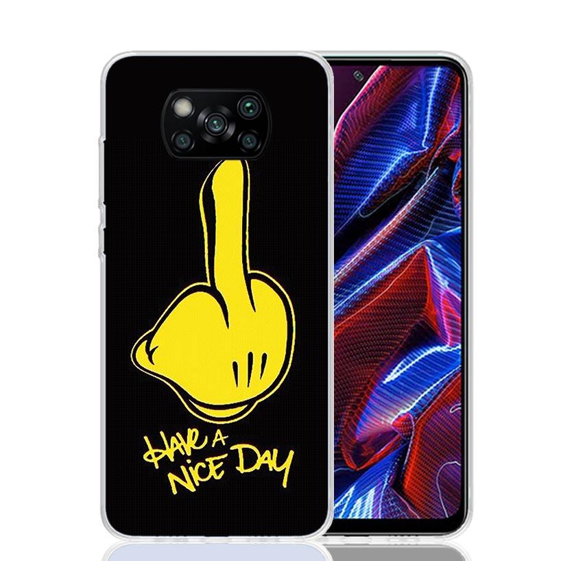 Middle Finger Phone Case For Xiaomi Poco F7 Ultra X7 X6 Pro X5 Redmi 15 15C 13 13C 12 12C 10 10A 10C 9 9A 9C 9T Shell Poco X7 X6