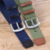 20mm 22mm Nylon Genuine Leather Strap for Khaki Field Watch Green Black Grey Replacement Wristband Men Outdoor Sport Watchband