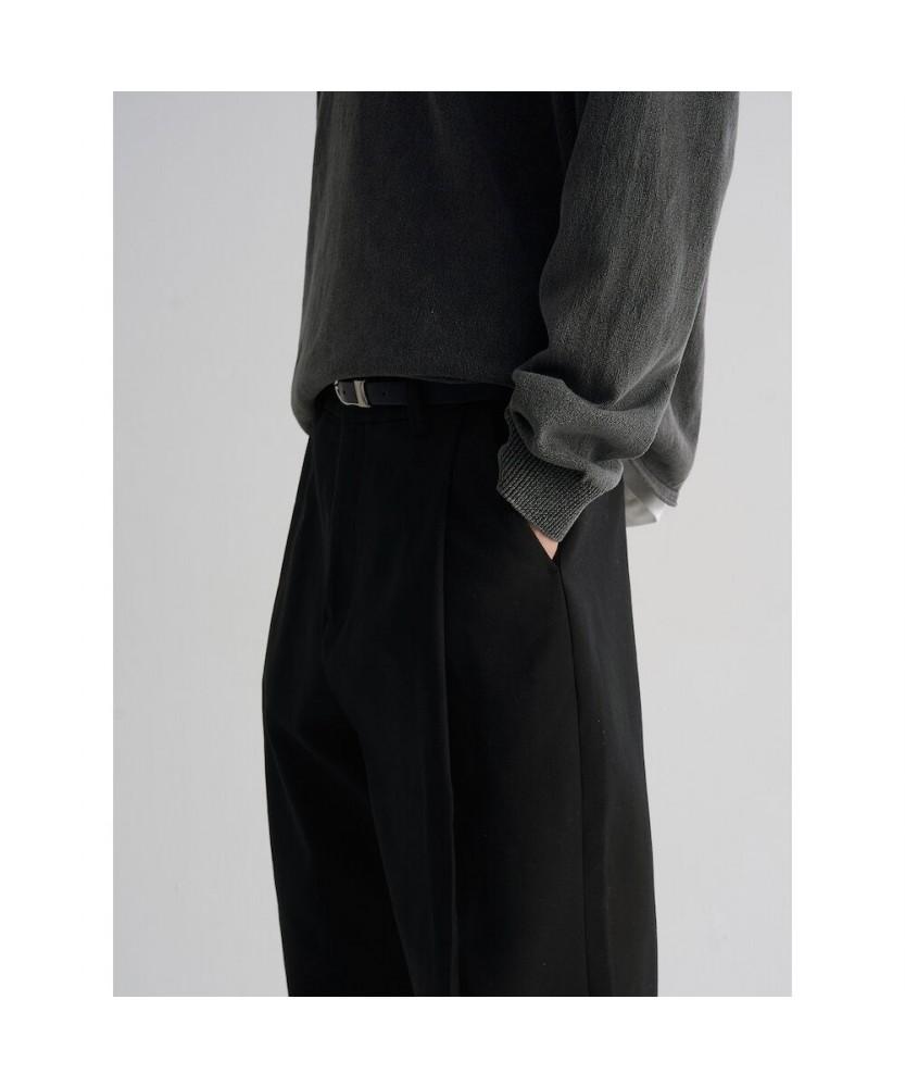 8Seconds Curved Wide Fit Cotton Slacks Black