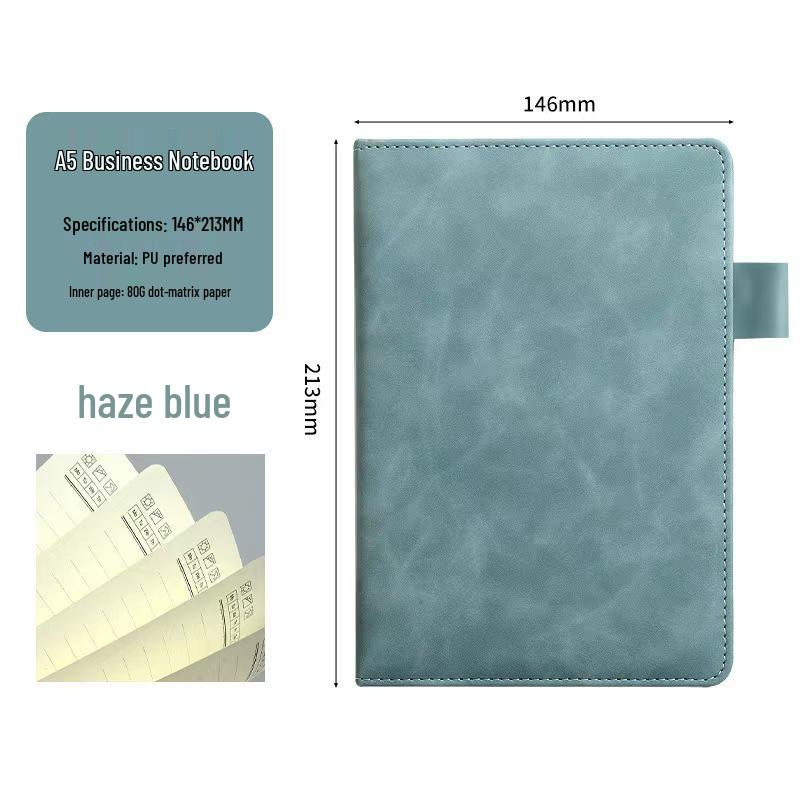 Engraved Leather A5 Business Notebook, Thickened Pages, Custom Logo Option A5