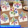 6pcs Butterfly Flower Adult DIY Diamond Painting Greeting Card Set with Envelopes Handmade for Family Friends Holiday Birthday