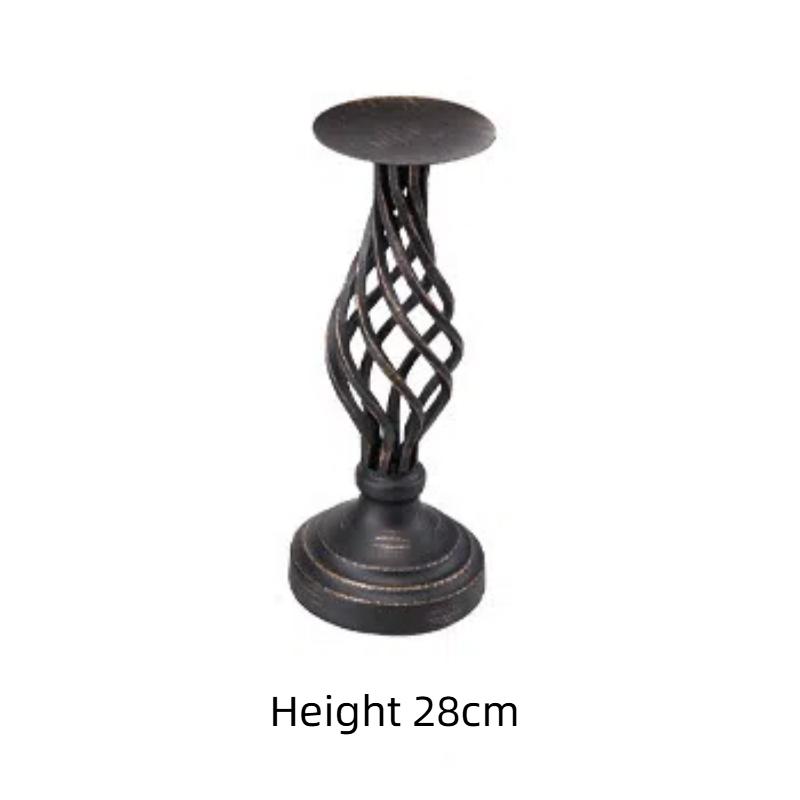 Candelabro Europeo de Metal Negro – Elegante Candelabro de Hierro para Bodas y Fiestas