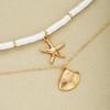 Dvoudílná sada módního náhrdelníku z měkké keramiky ve tvaru hvězdice a mušle, bosenský plážový prázdninový styl, vrstvený řetízek na klíční kost