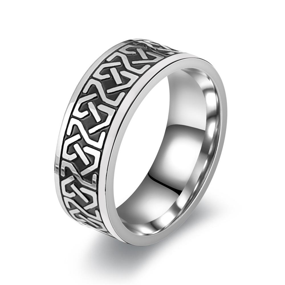 Men's Rotating Cross Titanium Steel Ring - European & American Style Stainless Steel Jewelry