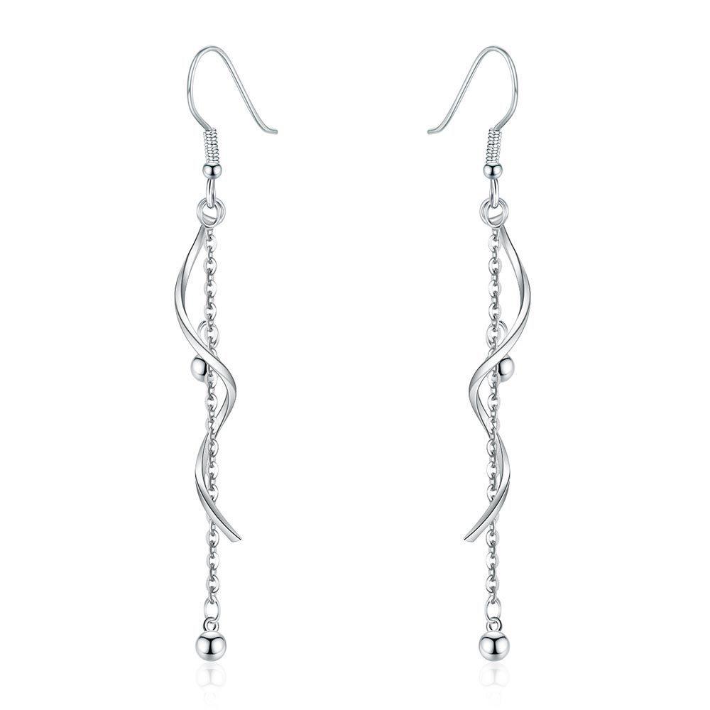 Wavy Beauty Style Exaggerated Tassel Chain Mid-length Ear Hooks Earrings