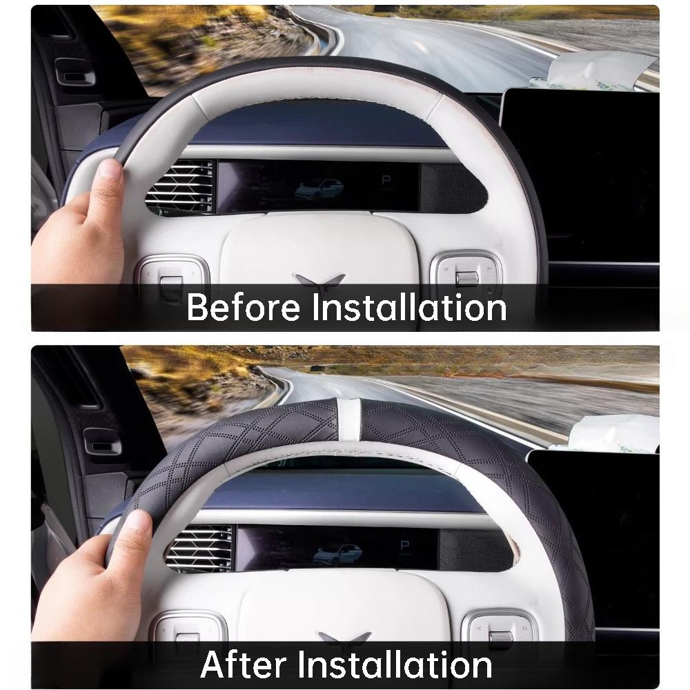 For XPeng G6 23-25 Car Steering Wheel Leather Cover Double Sided Anti-slip Interior Modification Accessories