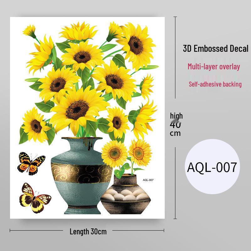 

3D Водонепроницаемая самоклеящаяся наклейка на стену в виде вазы для украшения шкафа и холодильника