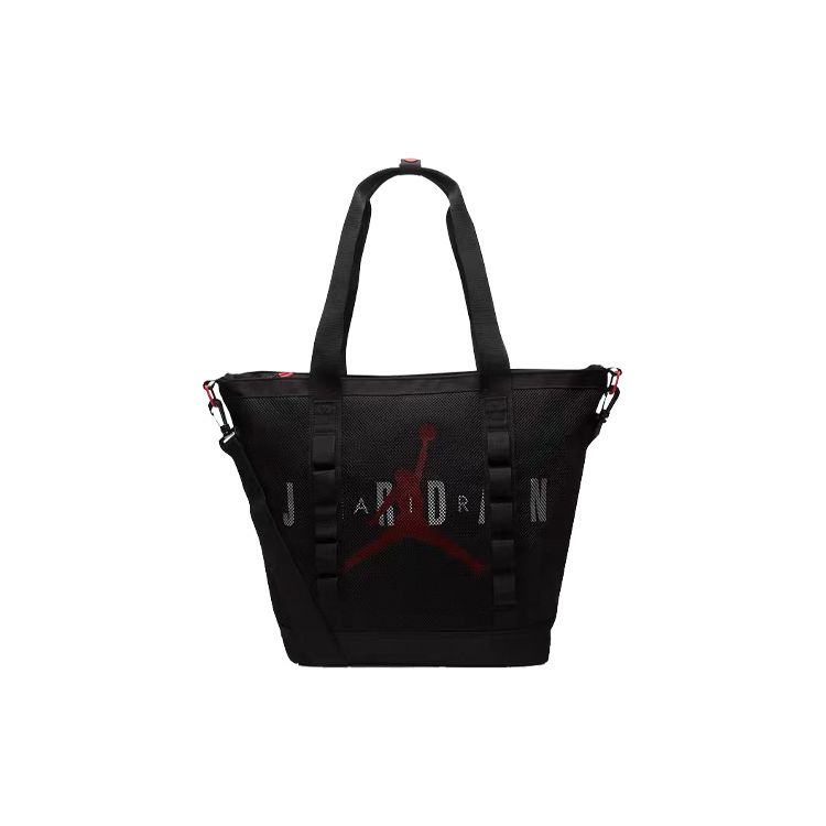 Jordan Large Logo Sports Large Capacity Fabric Tote Bag Shopping Bag Handbag Shoulder Bag Regular Unisex Couple Style Unisex tote bags 9A0520-023 Black